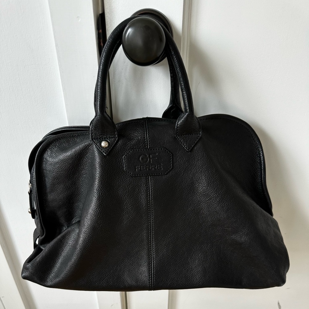 Authentic Gianfranco Ferré black leather bag